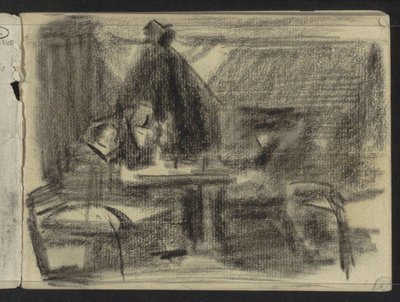 Figuras en una mesa en un interior. de Isaac Israels