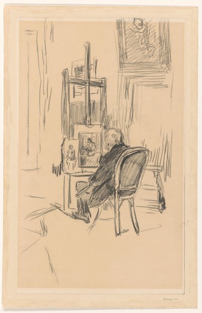 Jozef Israels en su estudio de Isaac Israels
