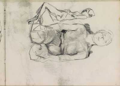 Desnudo femenino arrodillado y reclinado de Isaac Israels