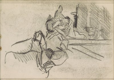 Hombre acostado, posiblemente durmiendo de Isaac Israels