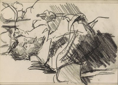 Hombre barbudo y dos hombres con armadura. de Isaac Israels