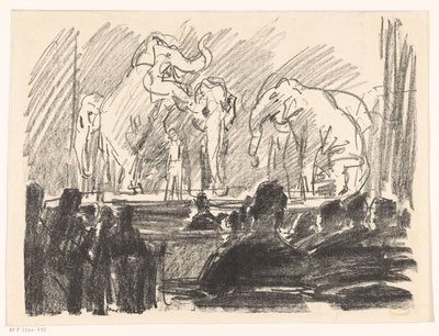 Actuación de elefantes en un escenario de Isaac Israels
