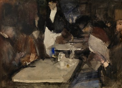 Restaurante "Mille Colonnes" (acuarela sobre papel) de Isaac Israels