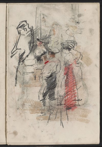 Hombres y mujeres de pie, posiblemente en una tribuna de Isaac Israels