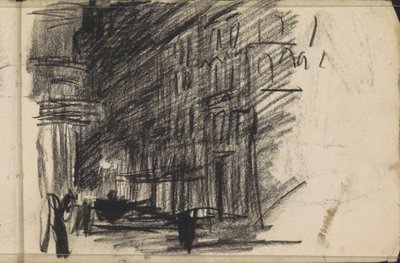 Vista de la calle por la noche de Isaac Israels