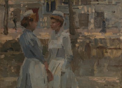 Dos criadas junto a un canal de Isaac Israels