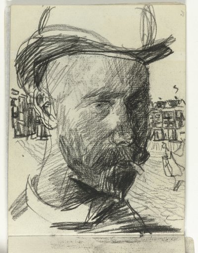Autorretrato de Isaac Israels, fumando de Isaac Israels