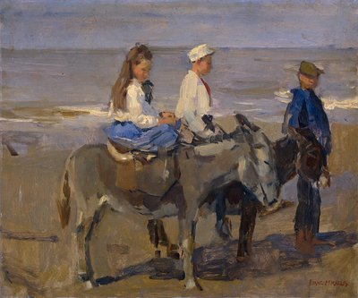 Alemán: Boy and Girl on Donkeys Chico y chica en burros de Isaac Israels