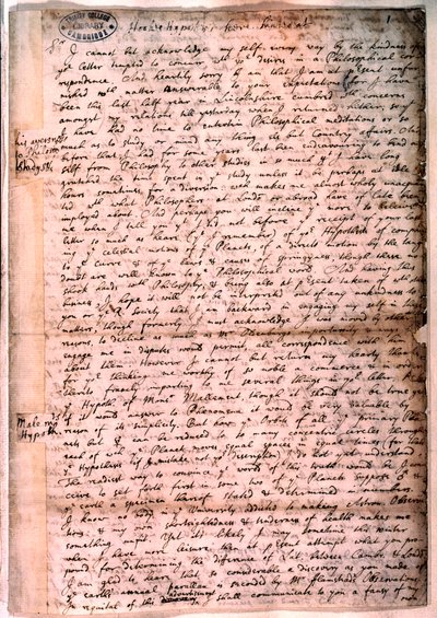 Carta escrita por Isaac Newton, 28 de noviembre de 1679 de Isaac Newton