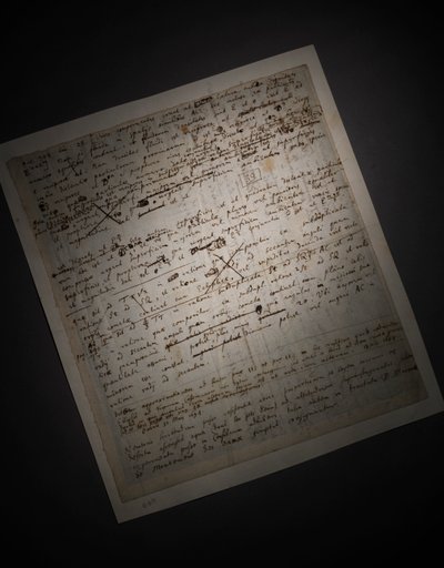 Dos páginas de revisiones a los Principia Mathematica de Isaac Newton