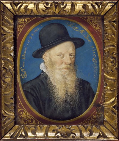 Hombre mayor con sombrero negro, 1588 de Isaac Oliver