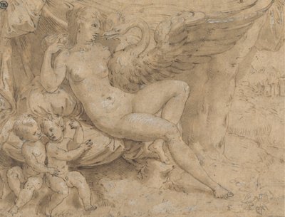 Leda y el cisne de Isaac Oliver