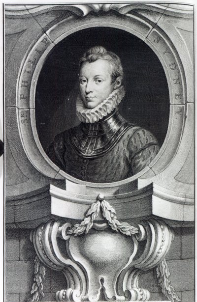Sir Philip Sidney, grabado por Jacobus Houbraken, 1743 de Isaac Oliver