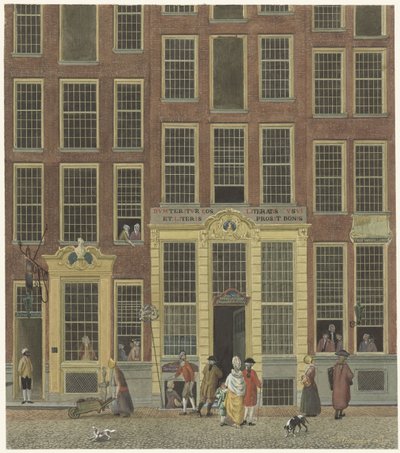 Librería y oficina de lotería de Jan de Groot en la calle Kalverstraat de Ámsterdam de Isaac Ouwater