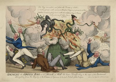 Abriendo la bolsa verde de Isaac Robert (attr. to) Cruikshank