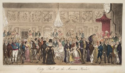 Baile de la Ciudad en la Mansion House, de The English Spy, pub. 1824 de Isaac Robert Cruikshank