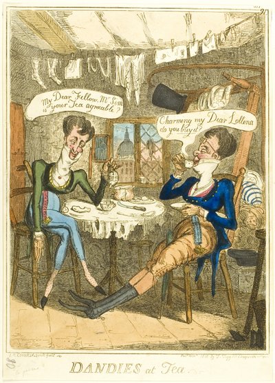Dandies en el té de Isaac Robert Cruikshank