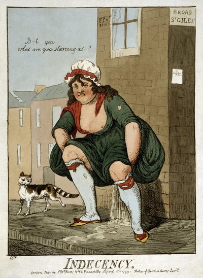 Indecencia, 1799 de Isaac Robert Cruikshank