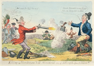 Matar no es Asesinato, o una nueva forma ministerial de resolver los asuntos de la Nación!, 1809 de Isaac Robert Cruikshank