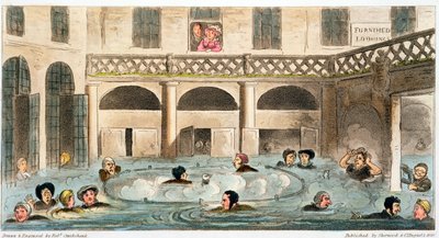 Baño Público en Bath, o Cocinándose Vivo, 1825 de Isaac Robert Cruikshank