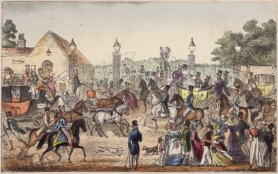 La Llegada, o Entrada Occidental a la Tierra de Cockney de Isaac Robert Cruikshank