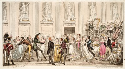 El Baile de las Ciprianas en las Salas Argyle, de The English Spy, pub. 1824 de Isaac Robert Cruikshank