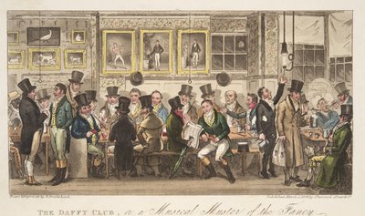 El Club Daffy, o una reunión musical de la fantasía, de The English Spy, pub. 1824 de Isaac Robert Cruikshank