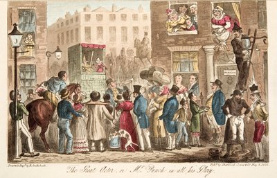 El Gran Actor, o Mr. Punch en todo su Esplendor, de The English Spy, pub. 1824 de Isaac Robert Cruikshank