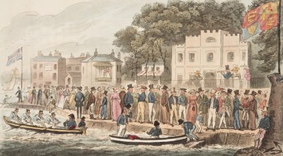 El paseo en Cowes, de The English Spy, pub. 1824 de Isaac Robert Cruikshank