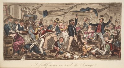 El Retorno al Puerto, de The English Spy, pub. 1824 de Isaac Robert Cruikshank