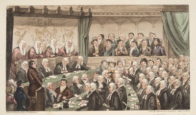 Westminster Hall, de The English Spy, pub. 1824 de Isaac Robert Cruikshank