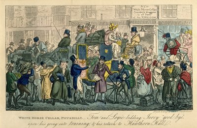 White Horse Cellar, Piccadilly De: 36 escenas de la vida real, 1821 de Isaac Robert Cruikshank