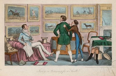 Jerry entrenando para un elegante de Isaac, Robert and George Cruikshank