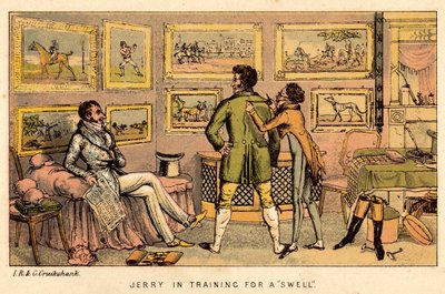 Jerry entrenando para ser un dandi de Isaac, Robert and George Cruikshank