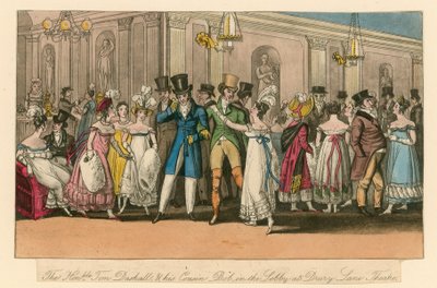 El honorable Tom Dashall y su primo Bob en el vestíbulo del Teatro Drury Lane, Londres de Isaac, Robert and George Cruikshank
