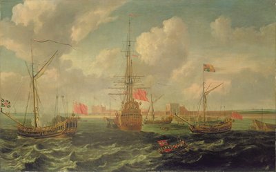 The Royal Yacht off Sheerness, c.1680 (óleo sobre lienzo) de Isaac Sailmaker