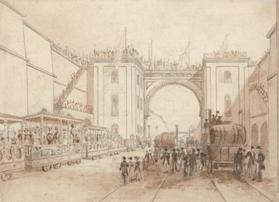 Inauguración del ferrocarril de Liverpool y Manchester de Isaac Shaw