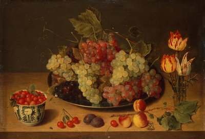 Bodegón con frutas y flores (óleo) de Isaac Soreau