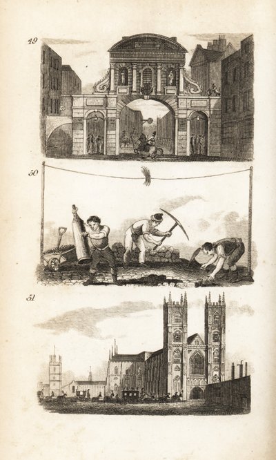 Temple Bar, Paviadores y la Abadía de Westminster de Isaac Taylor