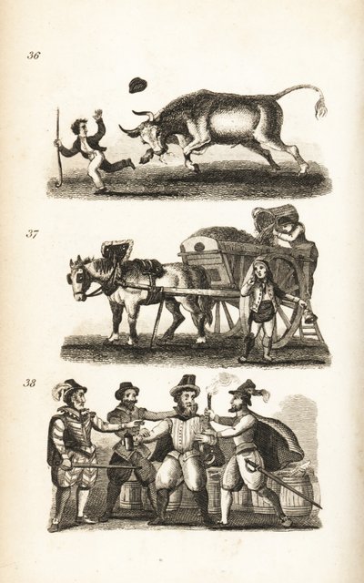El buey enfurecido, el basurero y la captura de Guy Fawkes de Isaac Taylor