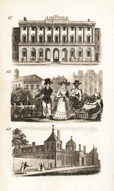 La Real Academia, Covent Garden y el Museo Británico de Isaac Taylor