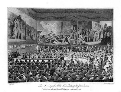La Sociedad de las Artes distribuyendo sus premios, 1804 de Isaac Taylor