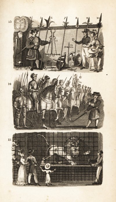 La Torre de Londres: la Armería, la Armería de Caballos y Bestias Salvajes en la Torre de Isaac Taylor