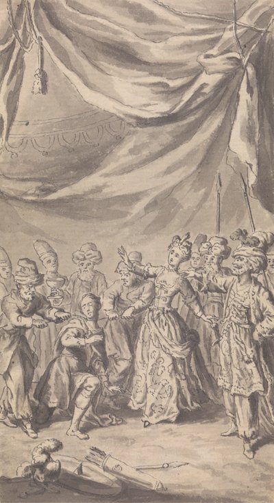 Periódico / Ilustración de obra de teatro sin identificar de Isaac Taylor
