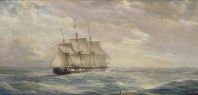 Barco británico en alta mar, 1876 de Isaac Walter Jenner