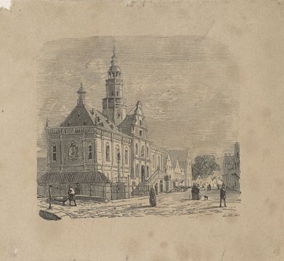 Vista del ayuntamiento de Bolsward de Isaac Weissenbruch