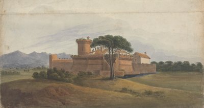 Castillo de Ostia con montañas a lo lejos de Isaac Weld
