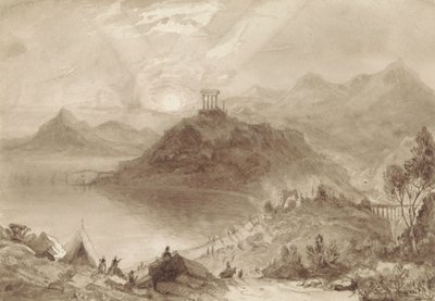 Paisaje clásico con templo de Isaac Weld
