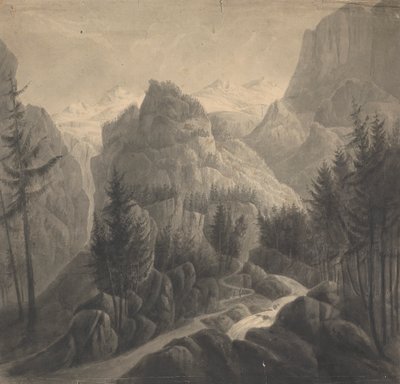 Comienzo del Paso/ Hacia el Gemmi/ desde el lado bernés de Isaac Weld