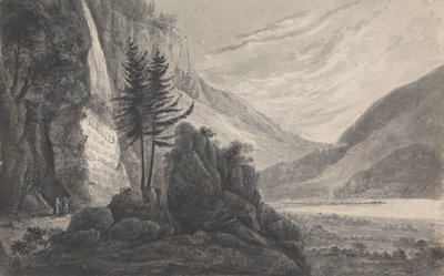 Paisaje montañoso con inscripción a Salomon Gessner (Suiza) de Isaac Weld